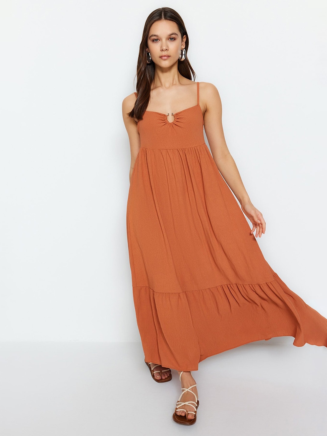 

Trendyol Shoulder Straps Maxi Dress, Rust