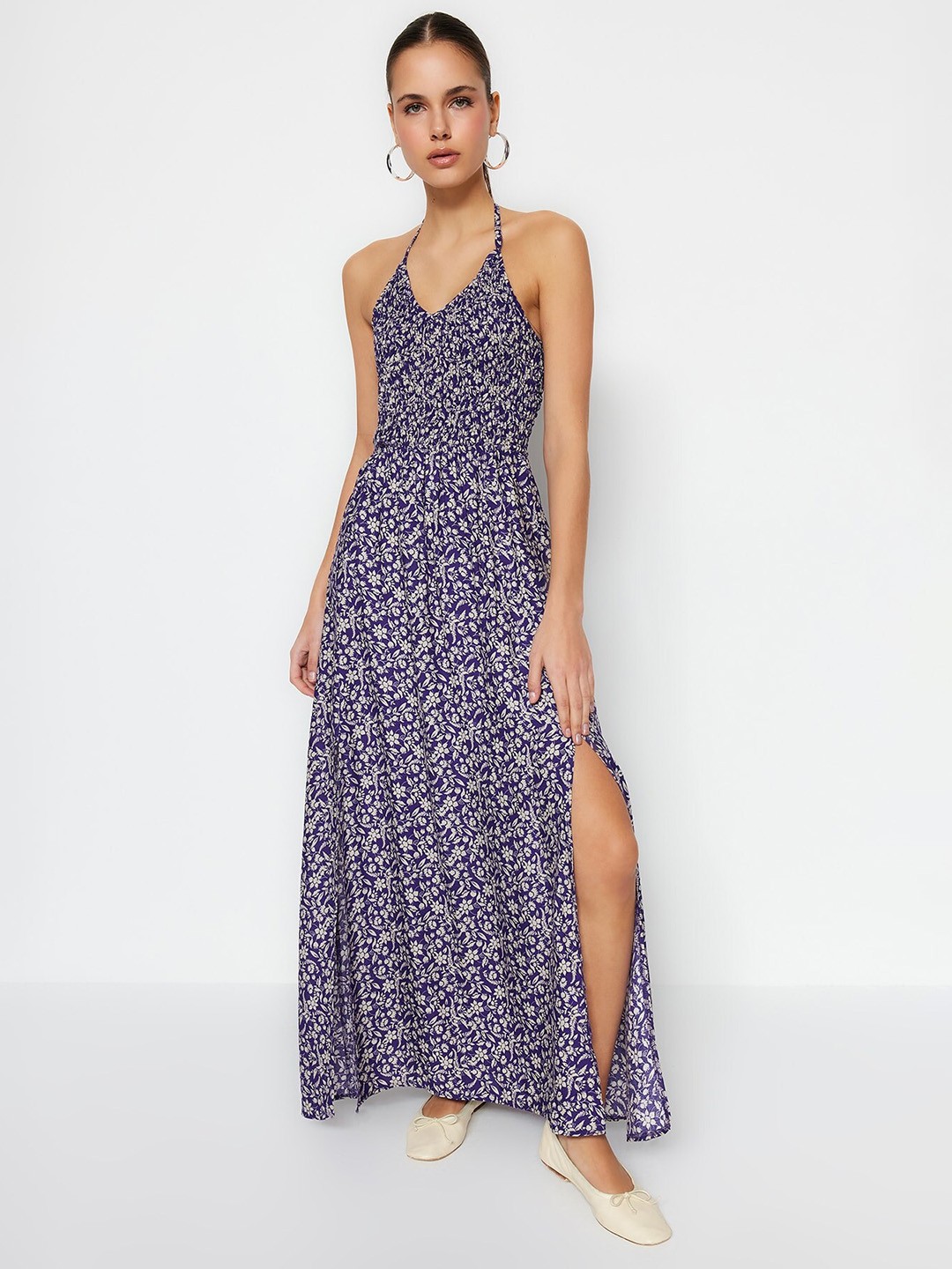 

Trendyol Floral Printed Maxi Dress, Blue
