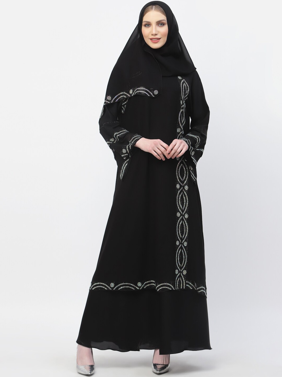 

Arrabi Embellished Burqas With Scarf, Black