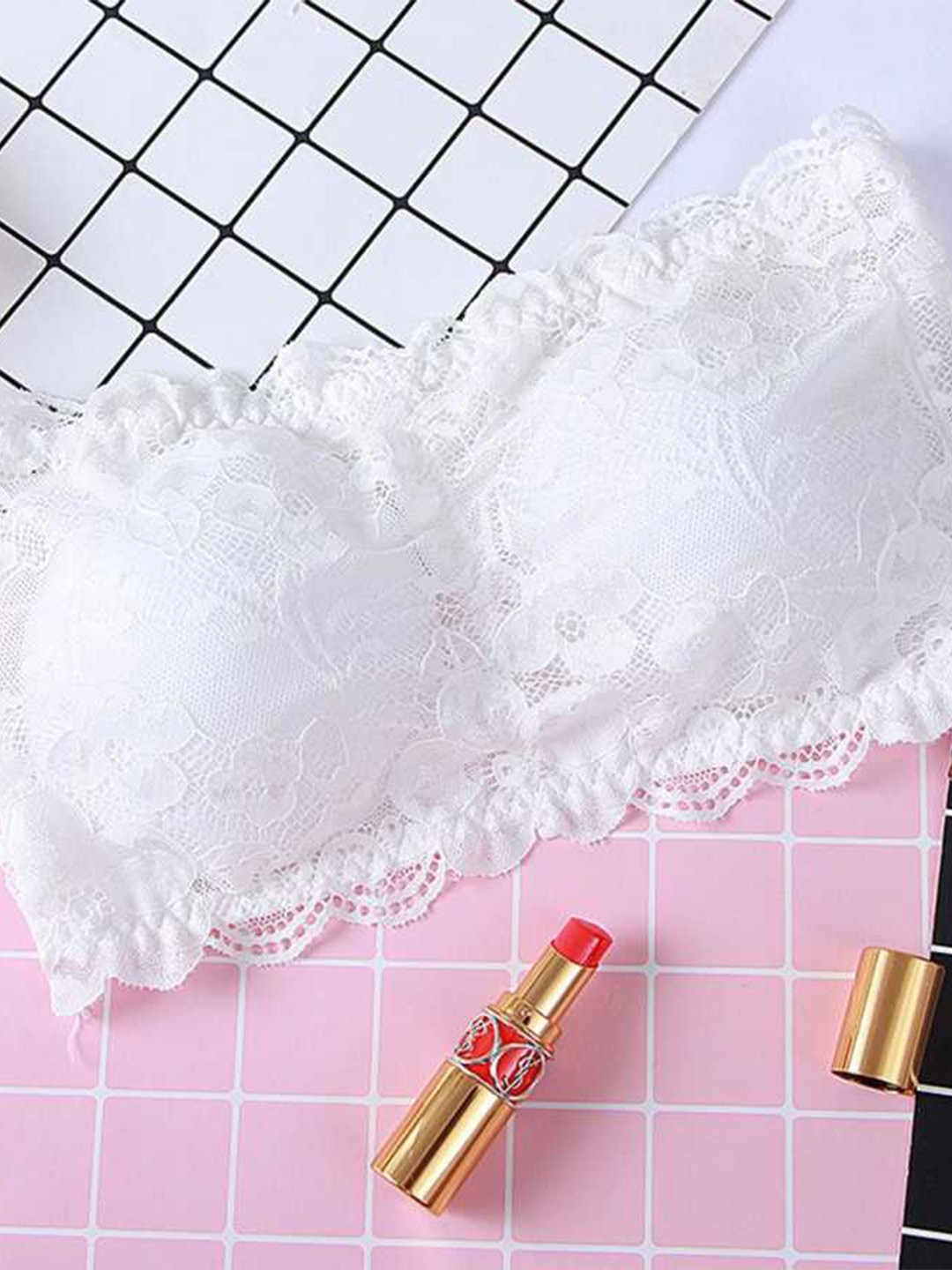 

SASHU Pack of 2 Bandeau Medium Coverage All Day Comfort Bra, White