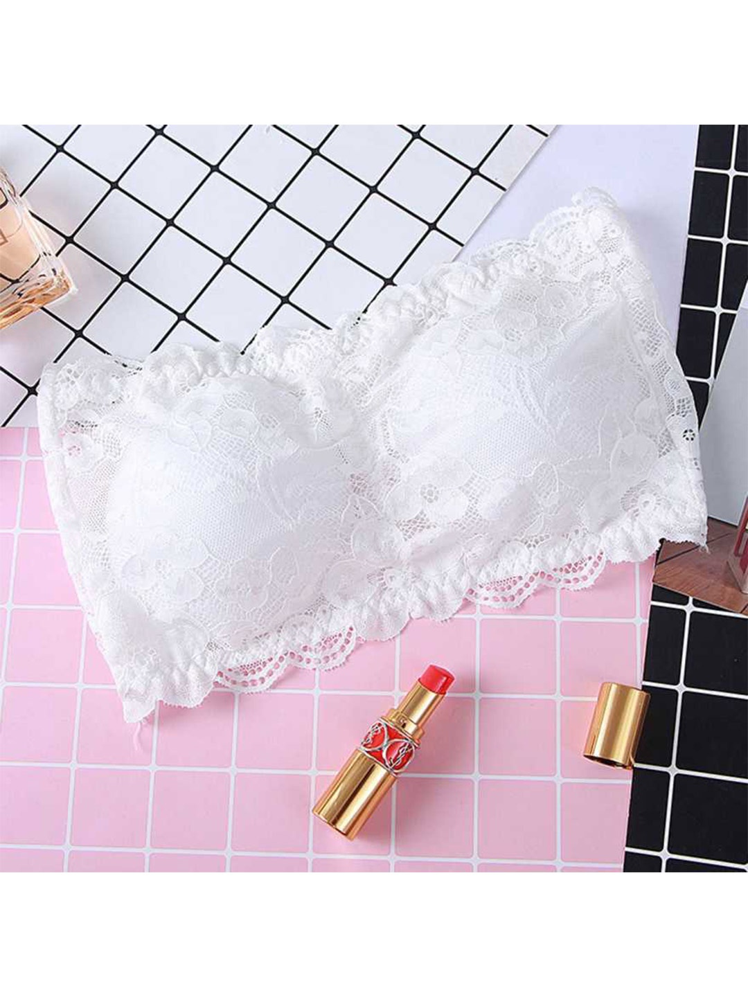 

SASHU Pack of 2 Bandeau Medium Coverage All Day Comfort Bra, White