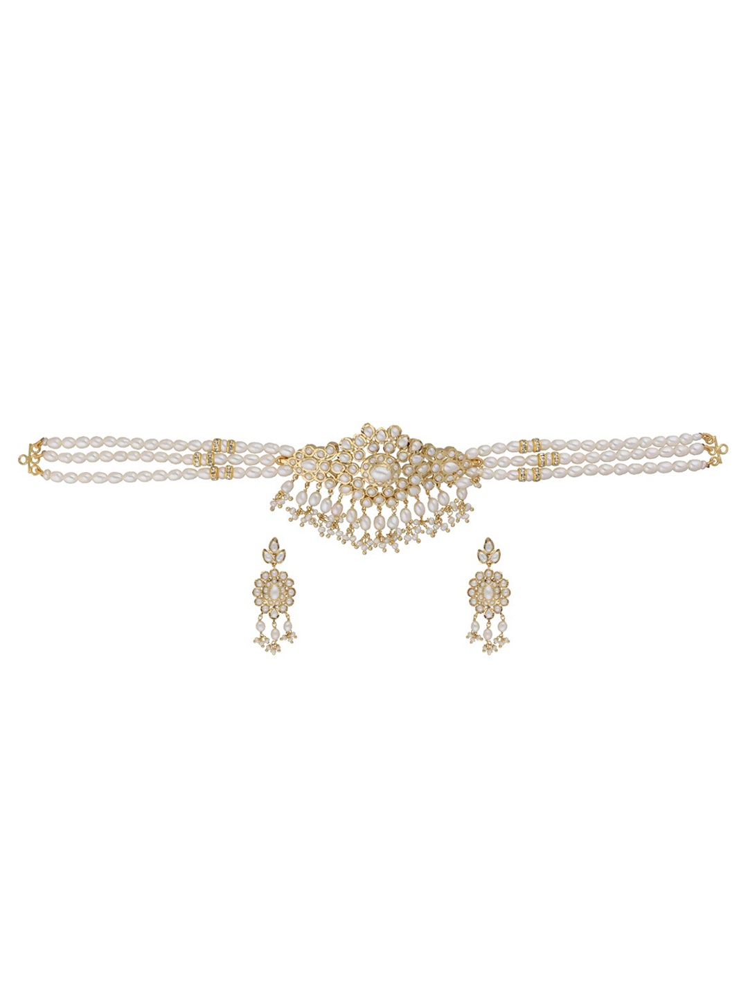 

Sri Jagdamba Pearls Dealer Gold-Plated Beaded Choker Jewellery Set