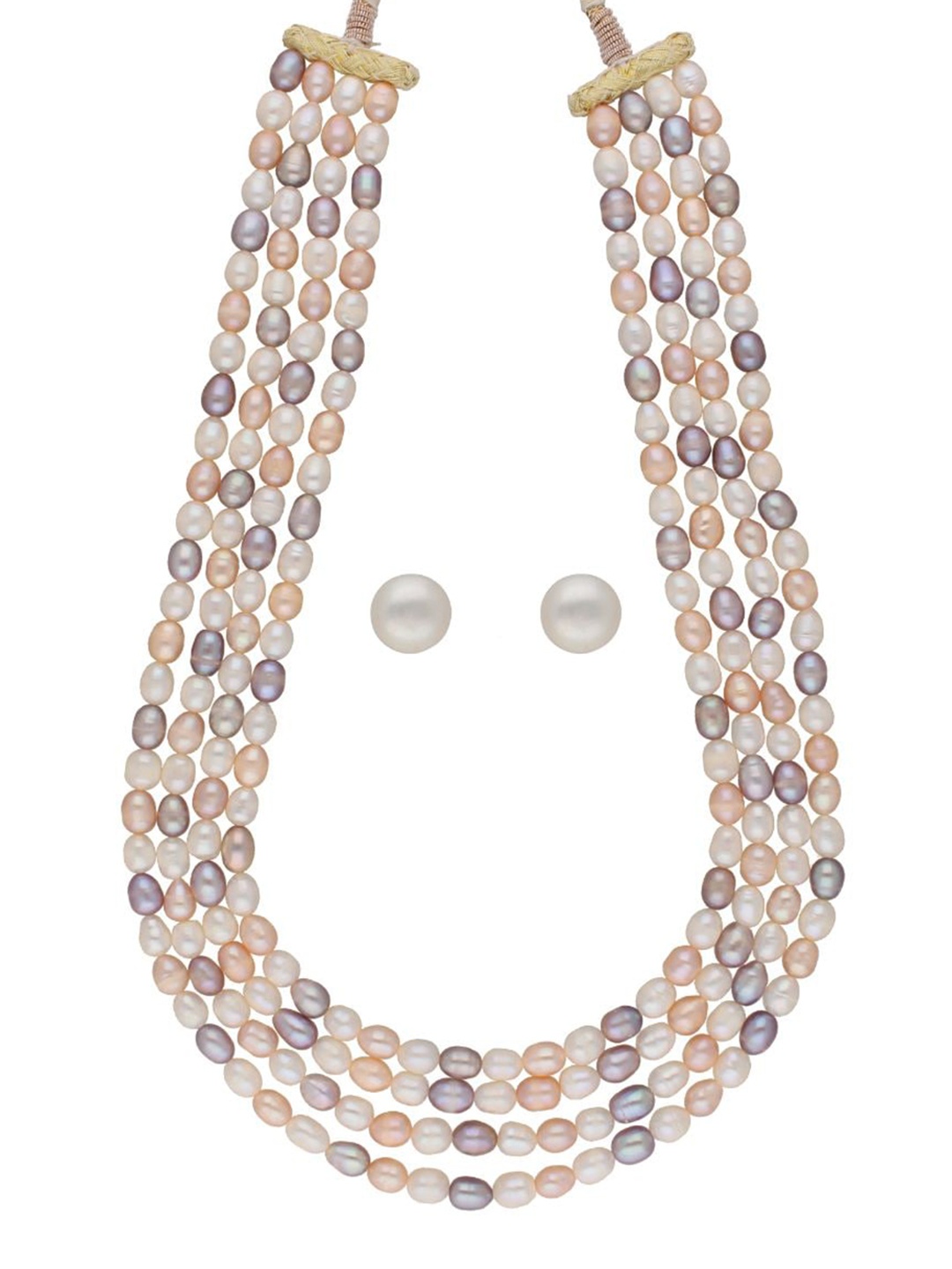 

Sri Jagdamba Pearls Dealer Gold-Plated Pearls Beaded Layered Jewellery Set
