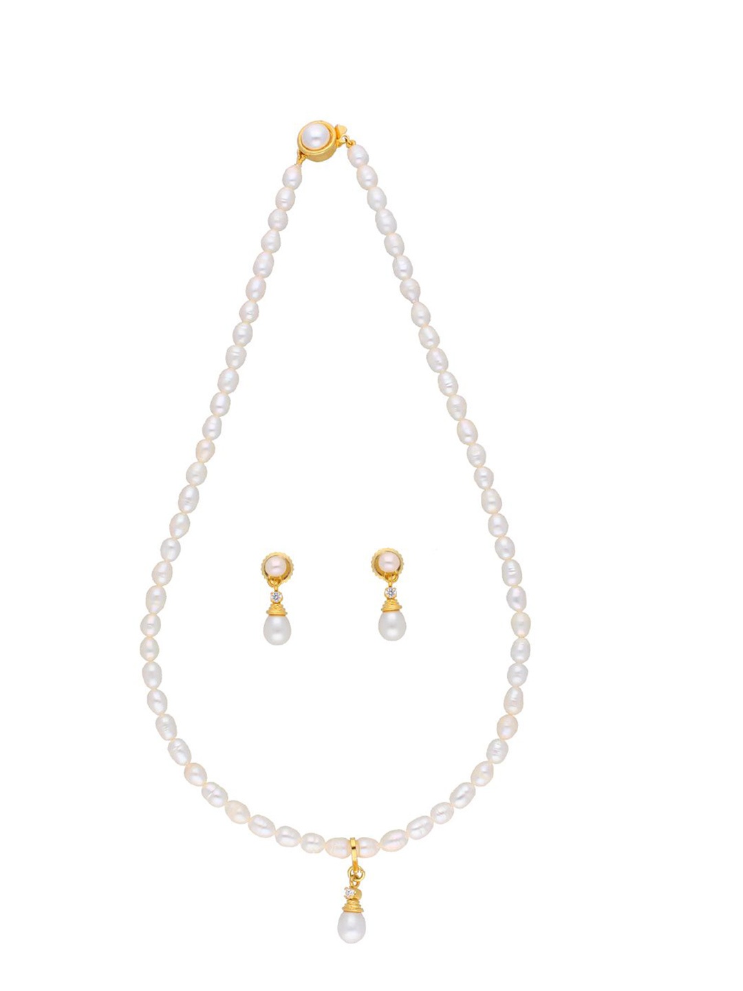 

Sri Jagdamba Pearls Dealer Gold-Plated Pearls Beaded Jewellery Set
