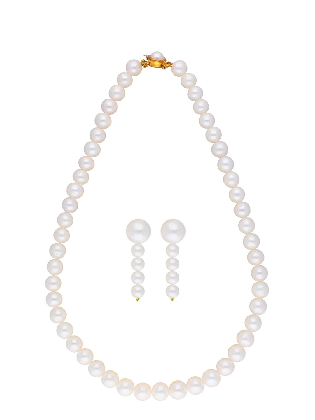 

Sri Jagdamba Pearls Dealer Gold-Plated Beaded Necklace & Earrings Set