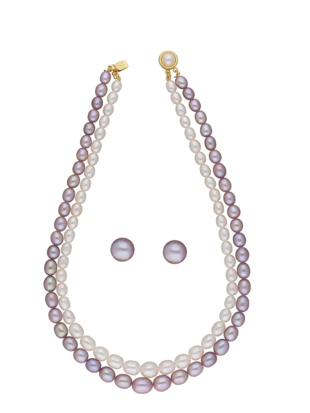 

Sri Jagdamba Pearls Dealer Gold-Plated Pearl Beaded Jewellery Set, White