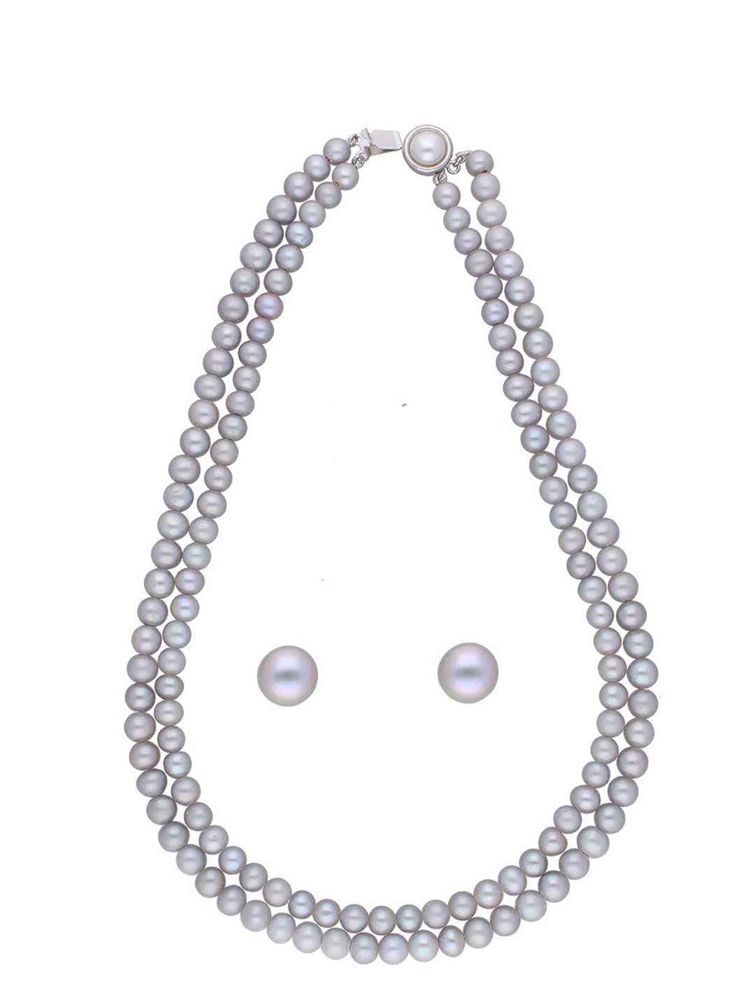 

Sri Jagdamba Pearls Dealer Silver-Plated Beaded Jewellery Set