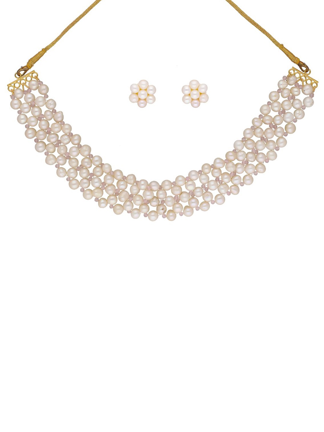 

Sri Jagdamba Pearls Dealer Gold-Plated Pearl Beaded Jewellery Set