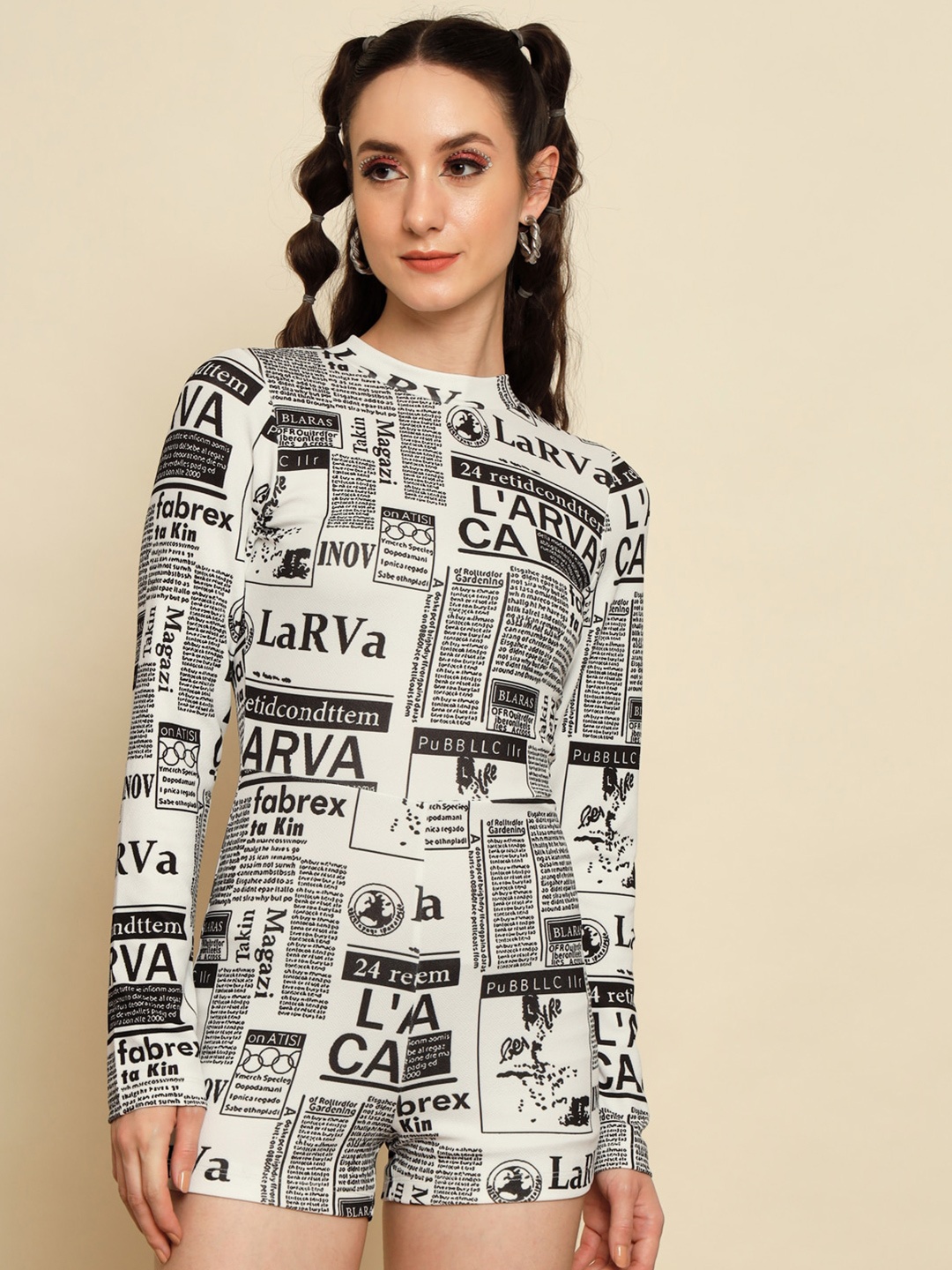 

BAESD Typographic Printed Jumpsuit, White
