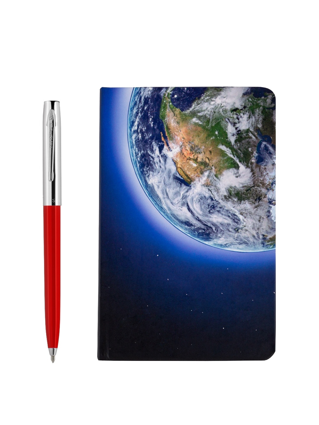 

Fisher Space Cap-O-Matic Ballpoint Pen With Chrome Trim and A6 Ruled Astronaut Notebook, Red