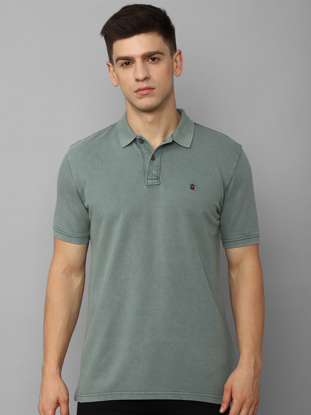 

Peter England Casuals Polo Collar Slim Fit Cotton T-shirt, Green