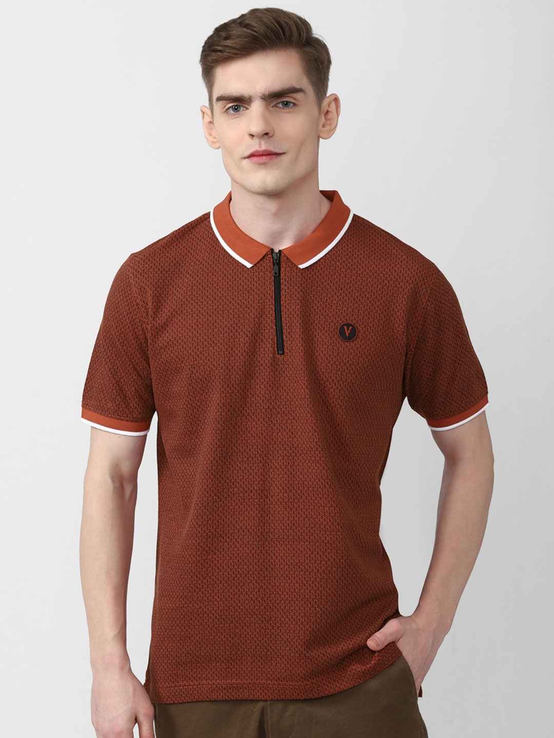 

Van Heusen Sport Polo Collar Pure Cotton T-shirt, Brown