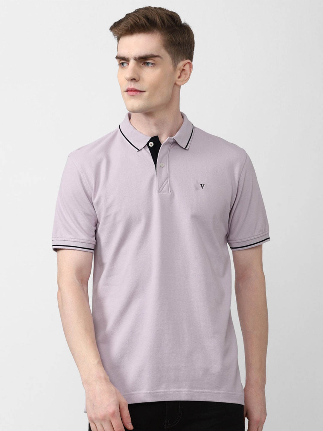 

Van Heusen Sport Polo Collar Pure Cotton T-shirt, Purple