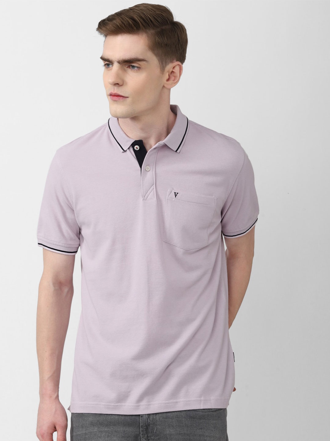 

Van Heusen Sport Polo Collar Pure Cotton Casual T-Shirt, Purple