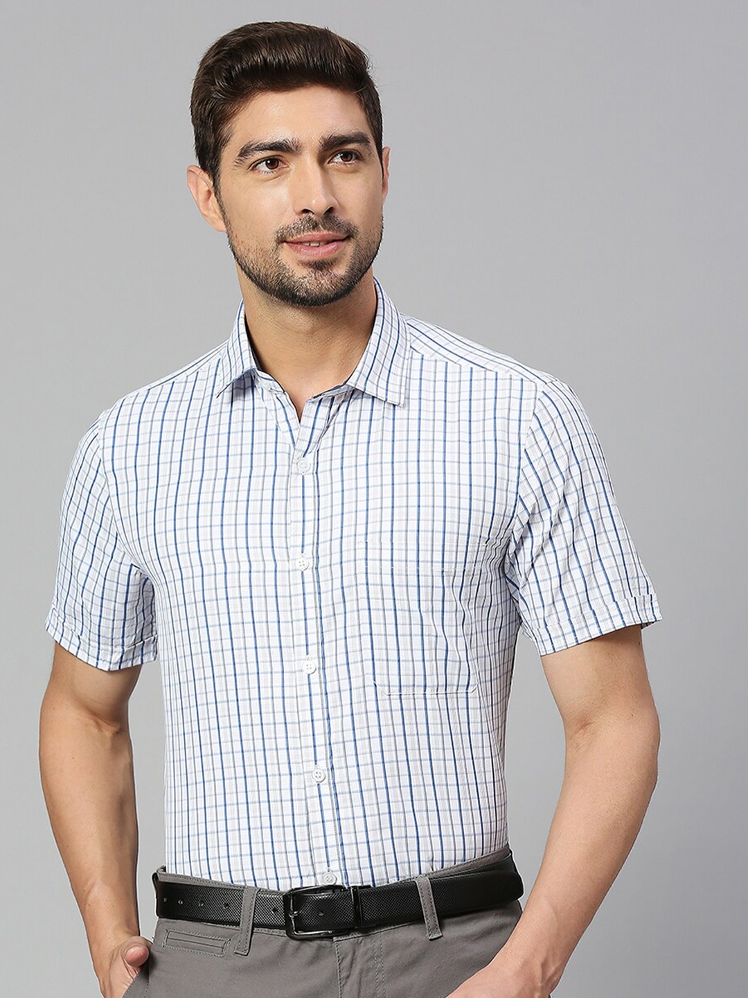 

Thomas Scott Classic Slim Fit Checked Formal Shirt, Blue