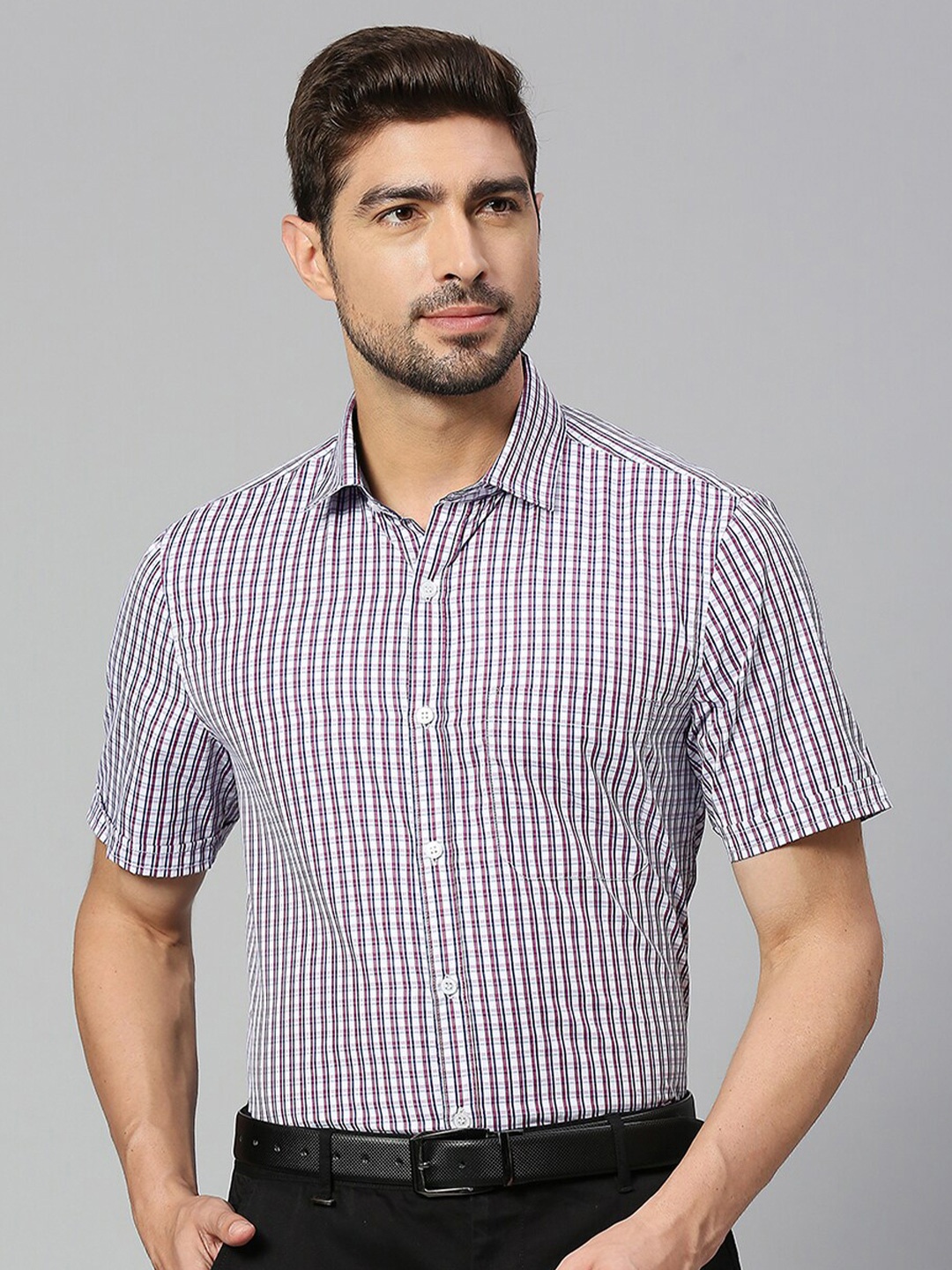 

Thomas Scott Classic Slim Fit Gingham Checked Formal Shirt, Purple