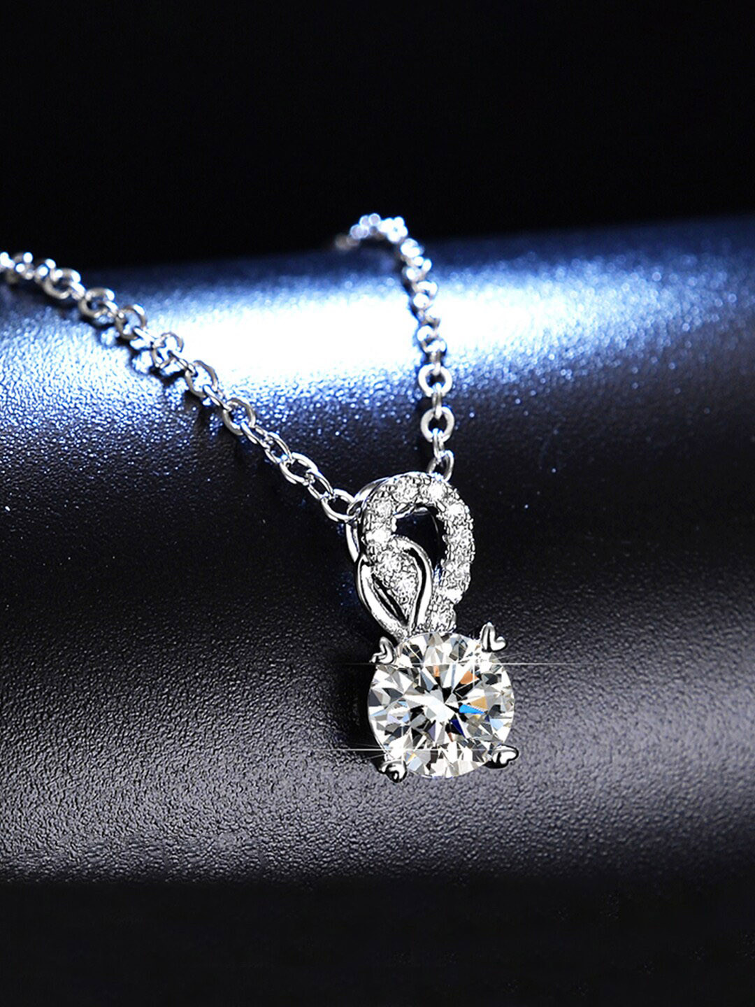 

Designs & You Silver-Plated CZ Stone-Studded Pendant