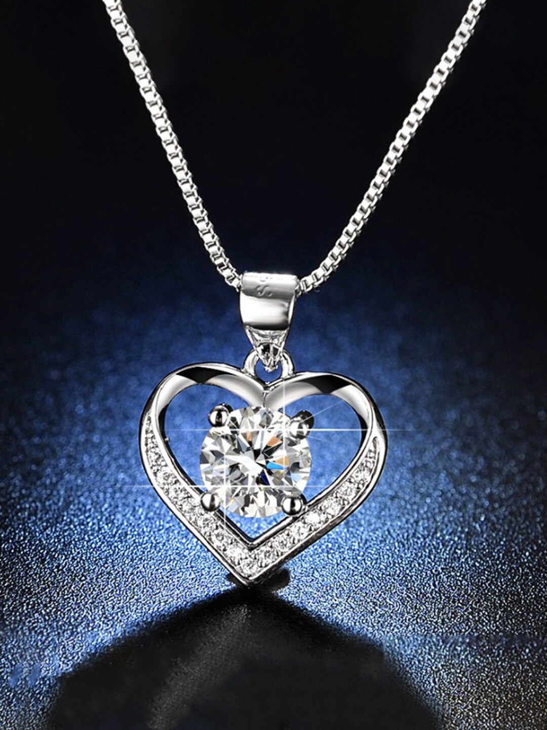 

Designs & You Silver-Plated Cubic Zirconia Stone-Studded Pendant