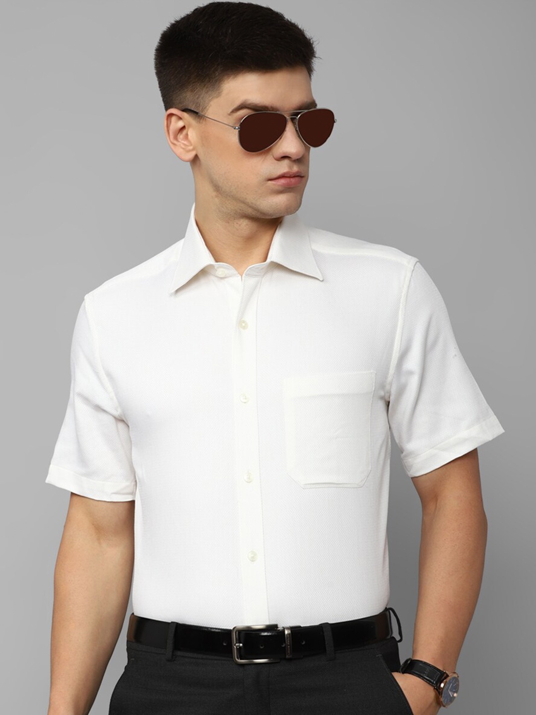 

Louis Philippe Pure Cotton Formal Shirt, White