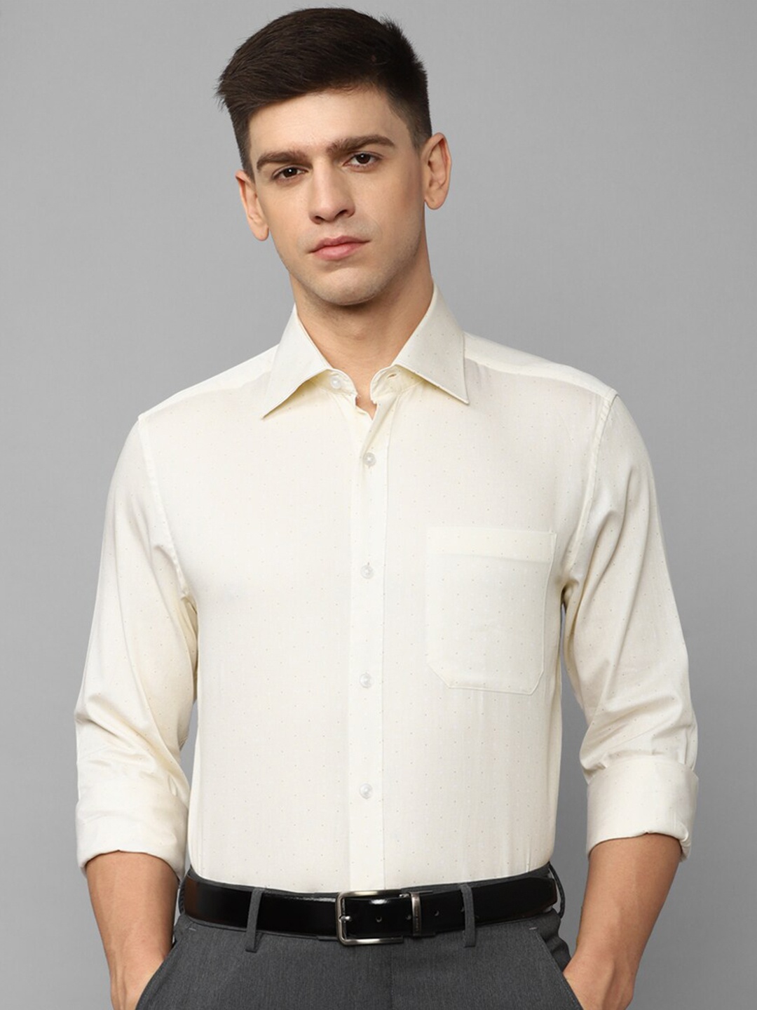 

Louis Philippe Printed Pure Cotton Formal Shirt, Cream