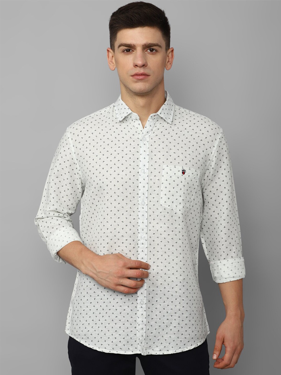 

Louis Philippe Jeans Slim Fit Printed Casual Shirt, Cream