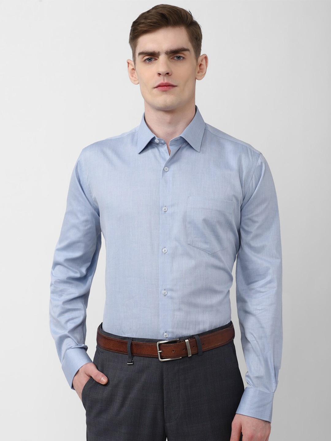 

Van Heusen Spread Collar Pure Cotton Formal Shirt, Blue