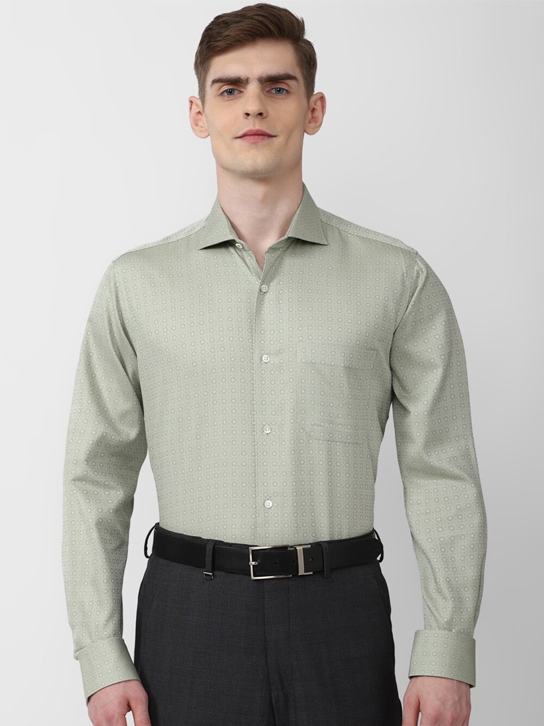 

Van Heusen Floral Printed Pure Cotton Formal Shirt, Sea green