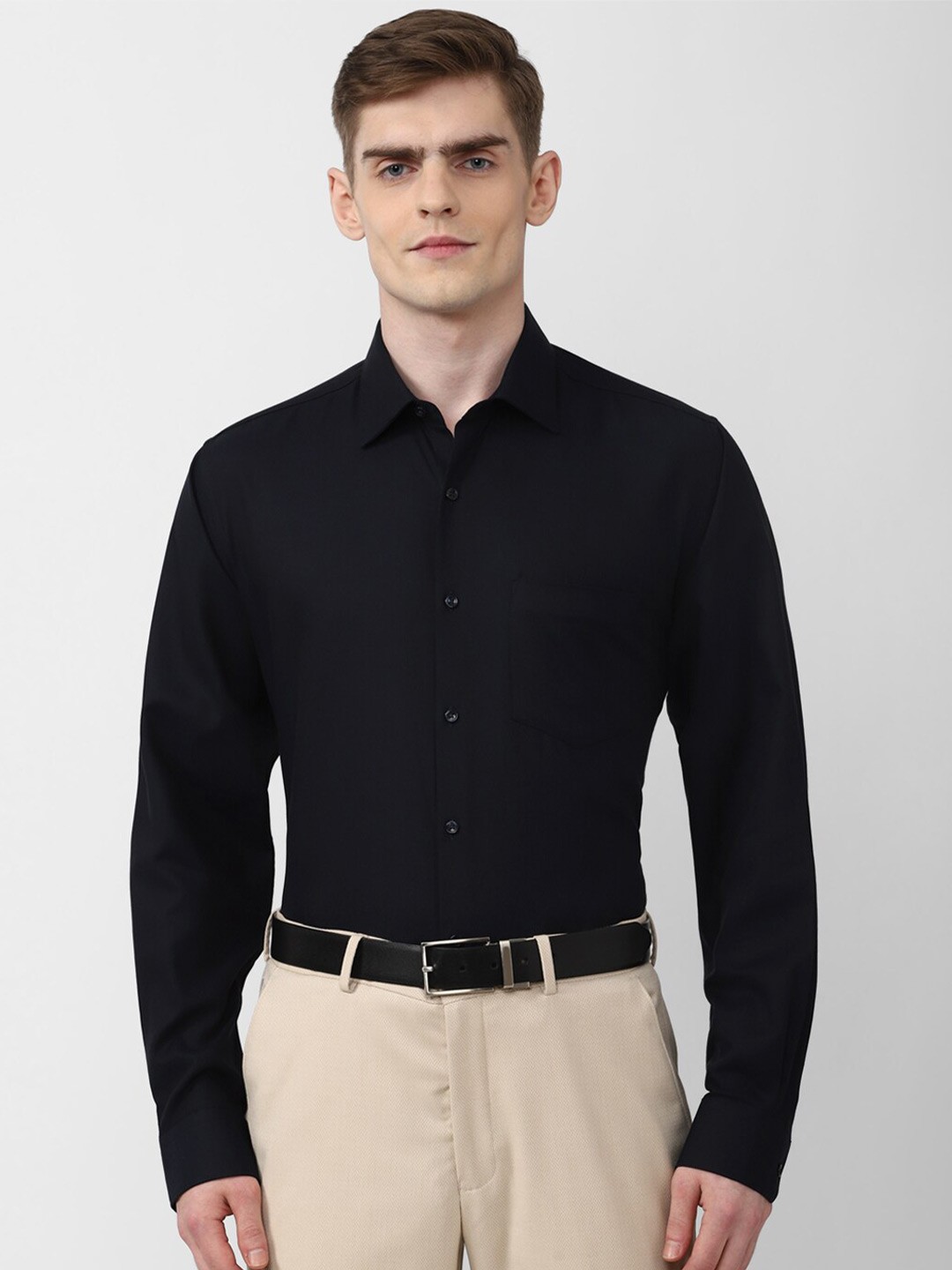 

Van Heusen Spread Collar Cotton Formal Shirt, Black