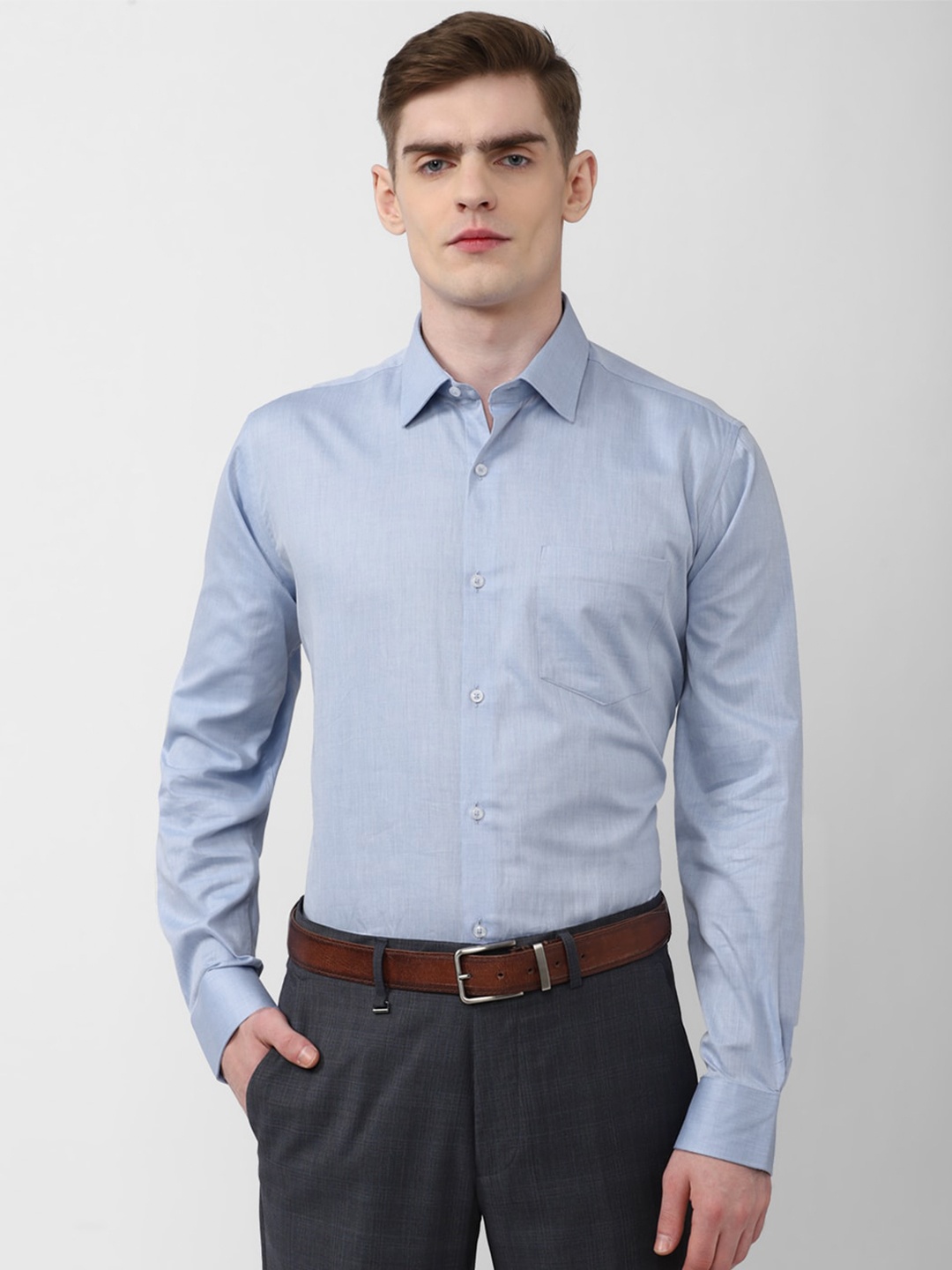 

Van Heusen Spread Collar Pure Cotton Formal Shirt, Blue