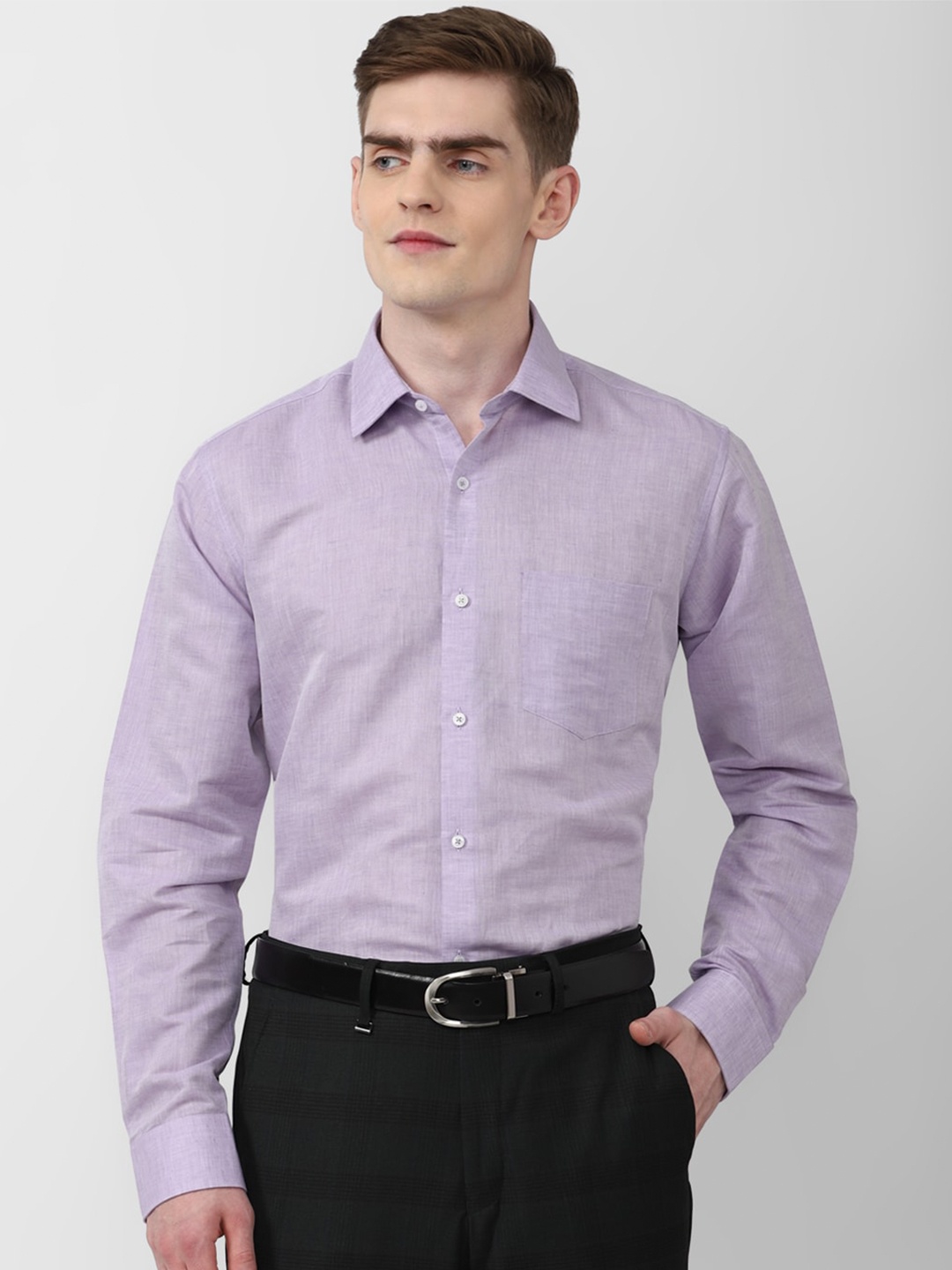 

Van Heusen Spread Collar Linen Cotton Formal Shirt, Lavender