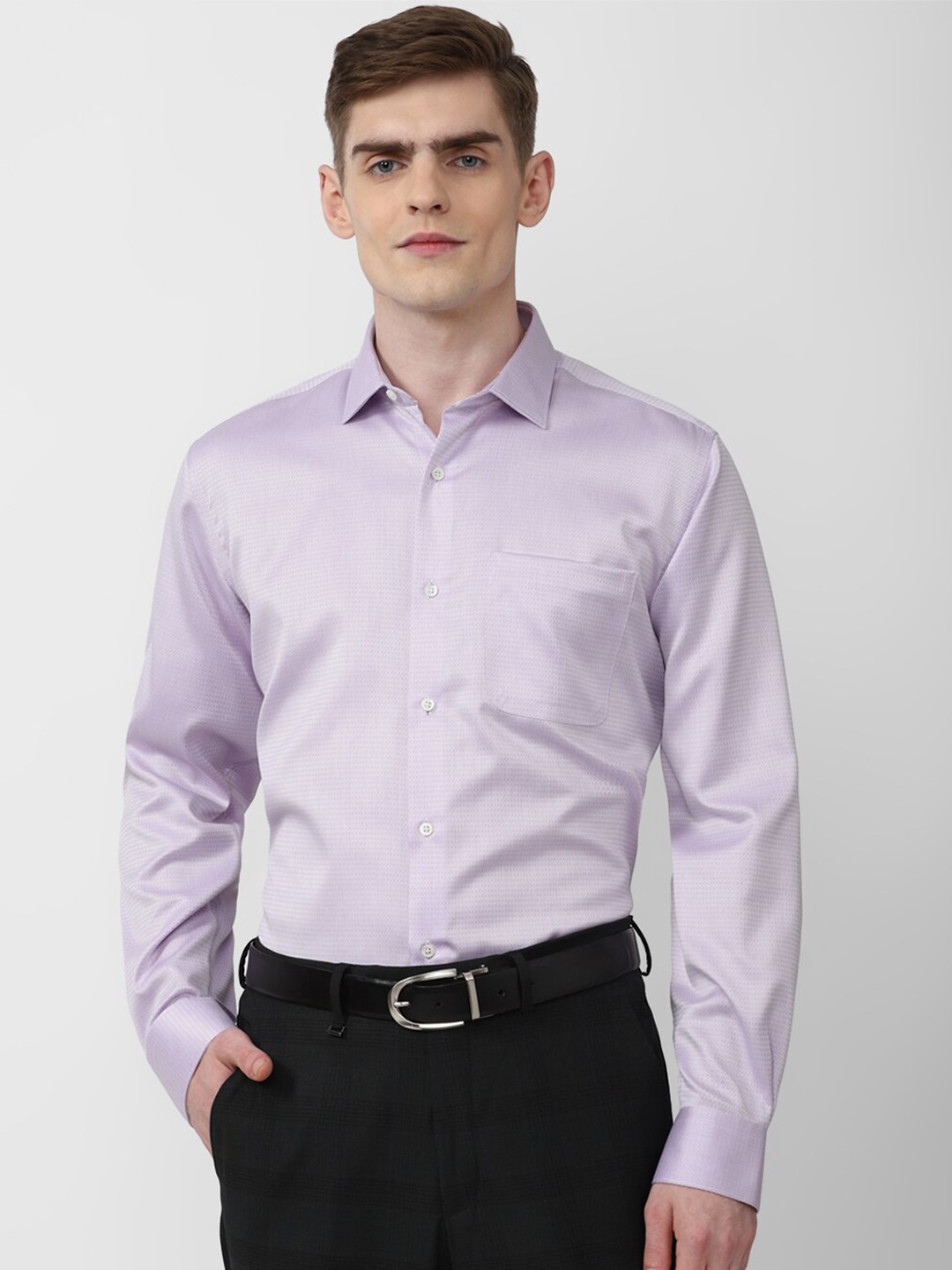 

Van Heusen Textured Pure Cotton Formal Shirt, Lavender