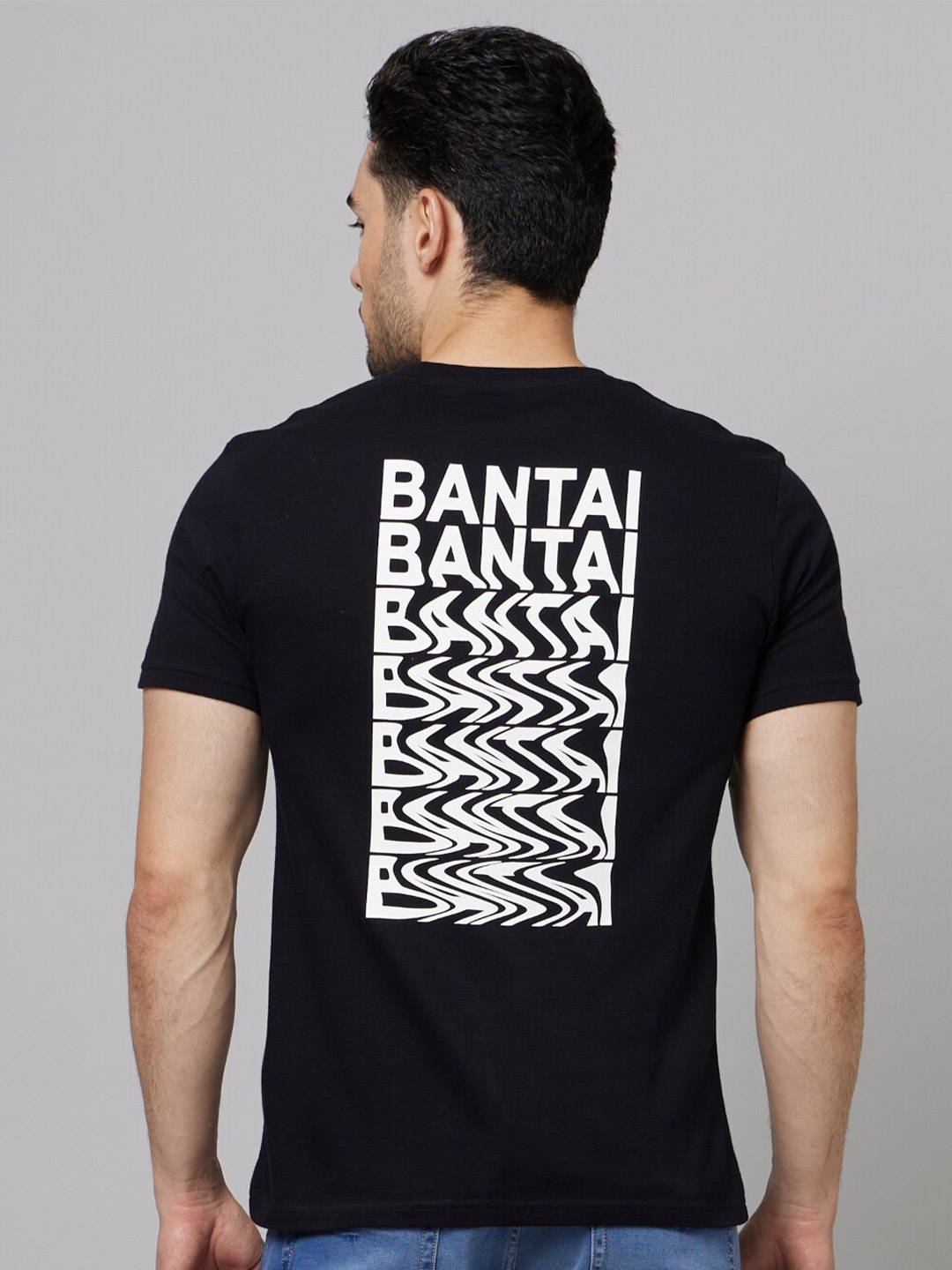 

Celio Typography Printed Round Neck Cotton T-shirt, Black