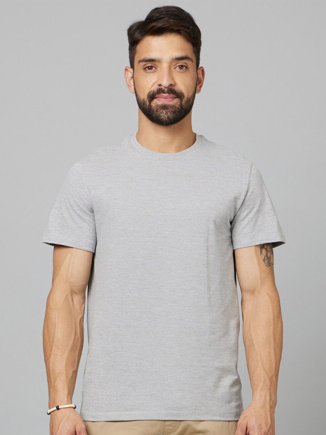 

Celio Round Neck Cotton T-shirt, Grey