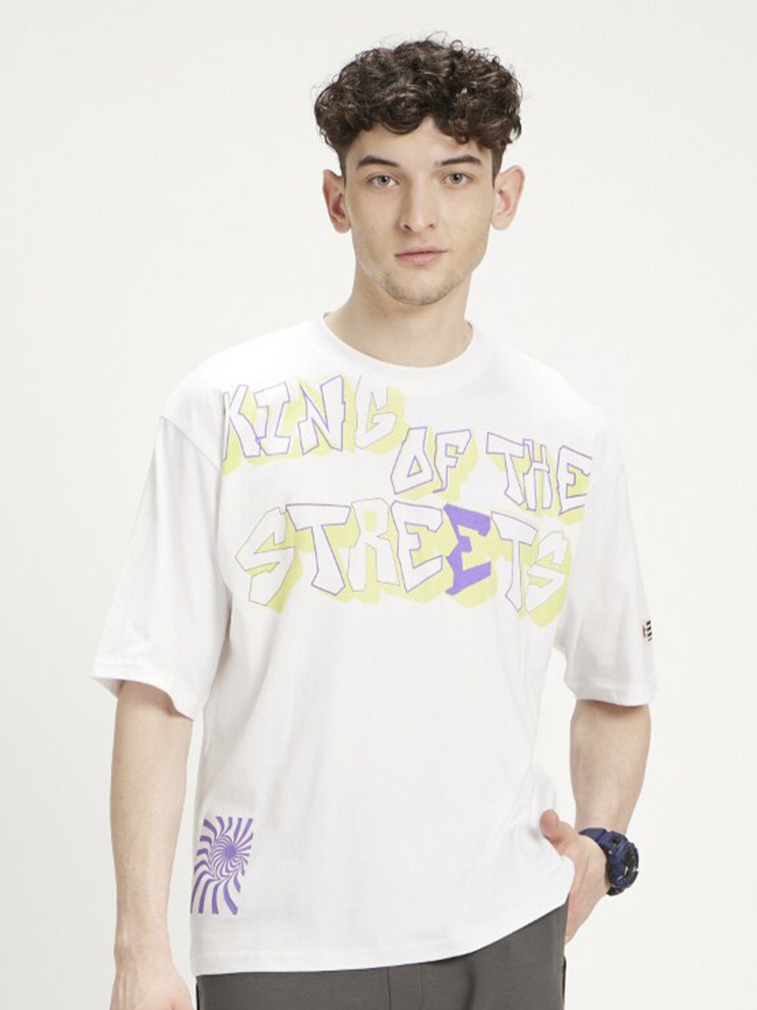 

Celio Typography Printed Round Neck Cotton T-shirt, Off white