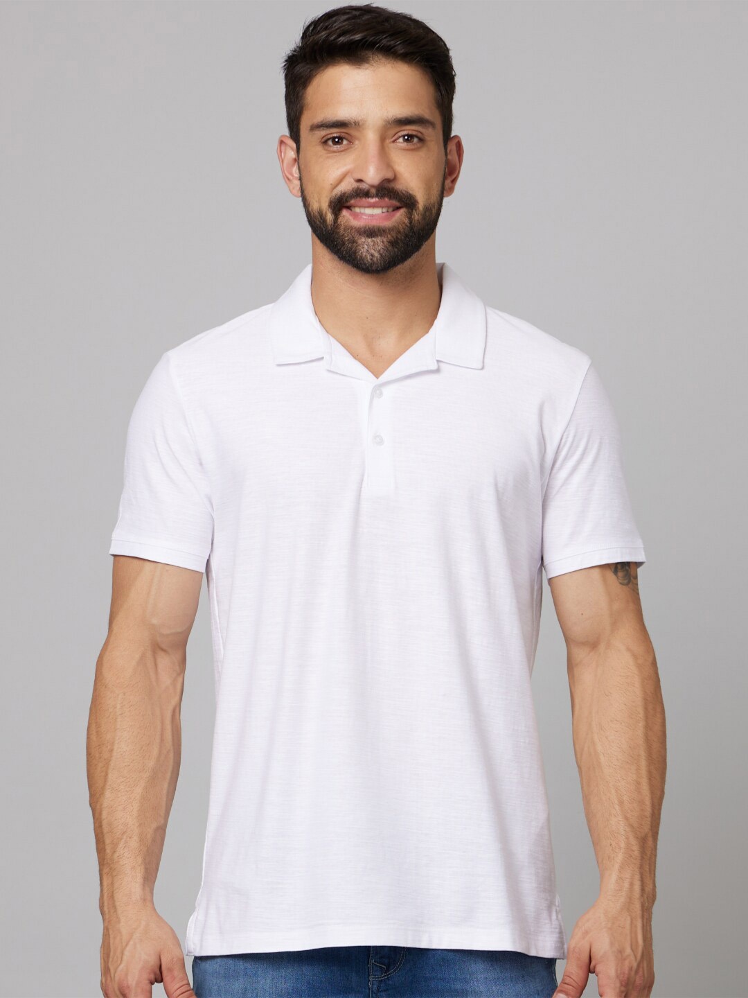 

Celio Polo Collar Cotton T-Shirt, White