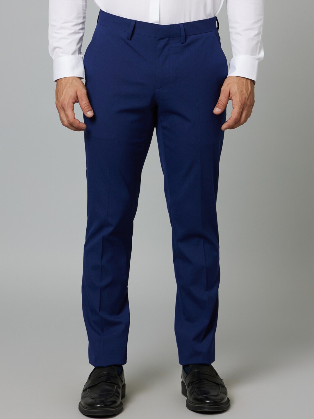 

Celio Men Mid-Rise Slim Fit Formal Trousers, Navy blue