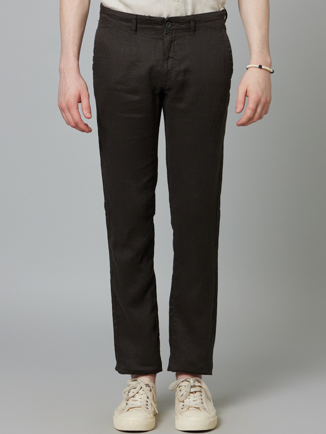 

Celio Men Cotton Slim Fit Trousers, Black