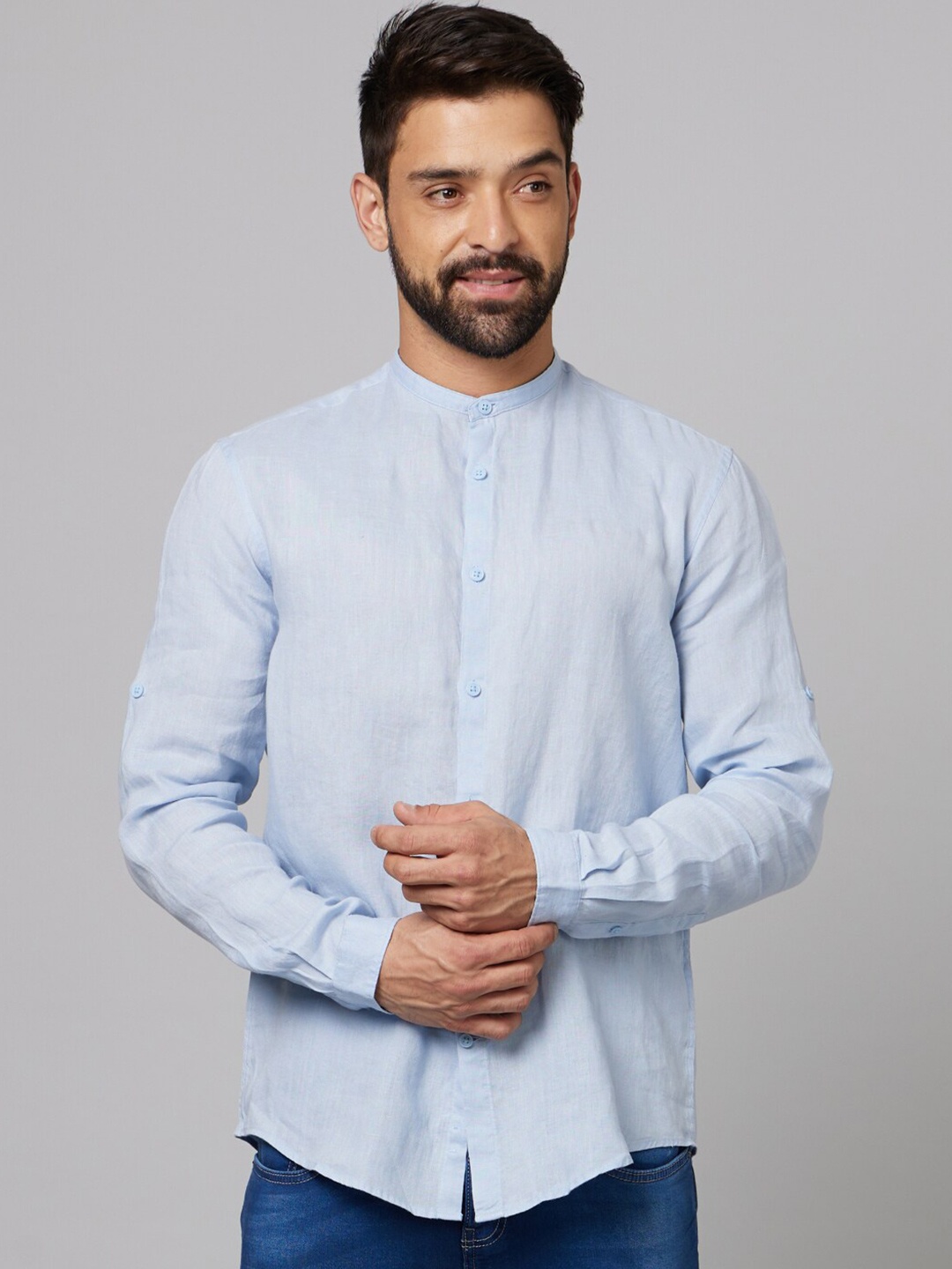 

Celio Classic Linen Casual Shirt, Blue