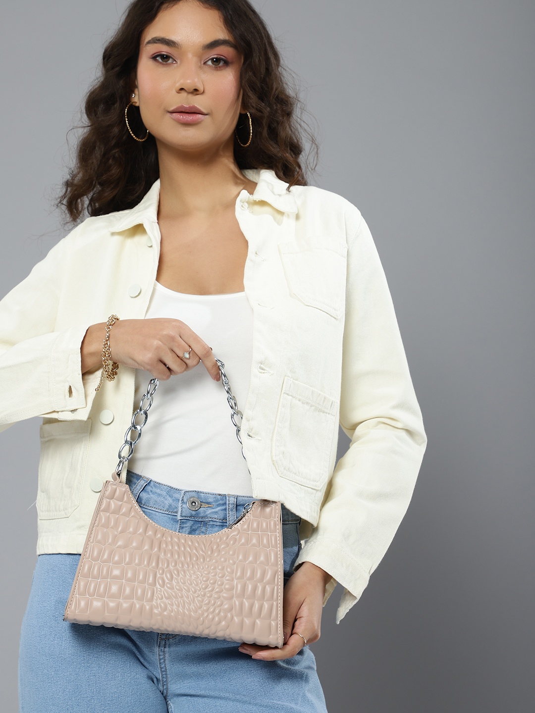 

Mast & Harbour Textured Hobo Bag, Beige