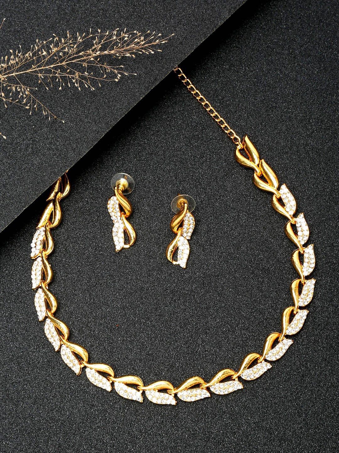 

Anouk Gold-Plated Stone Studded Necklace & Earring