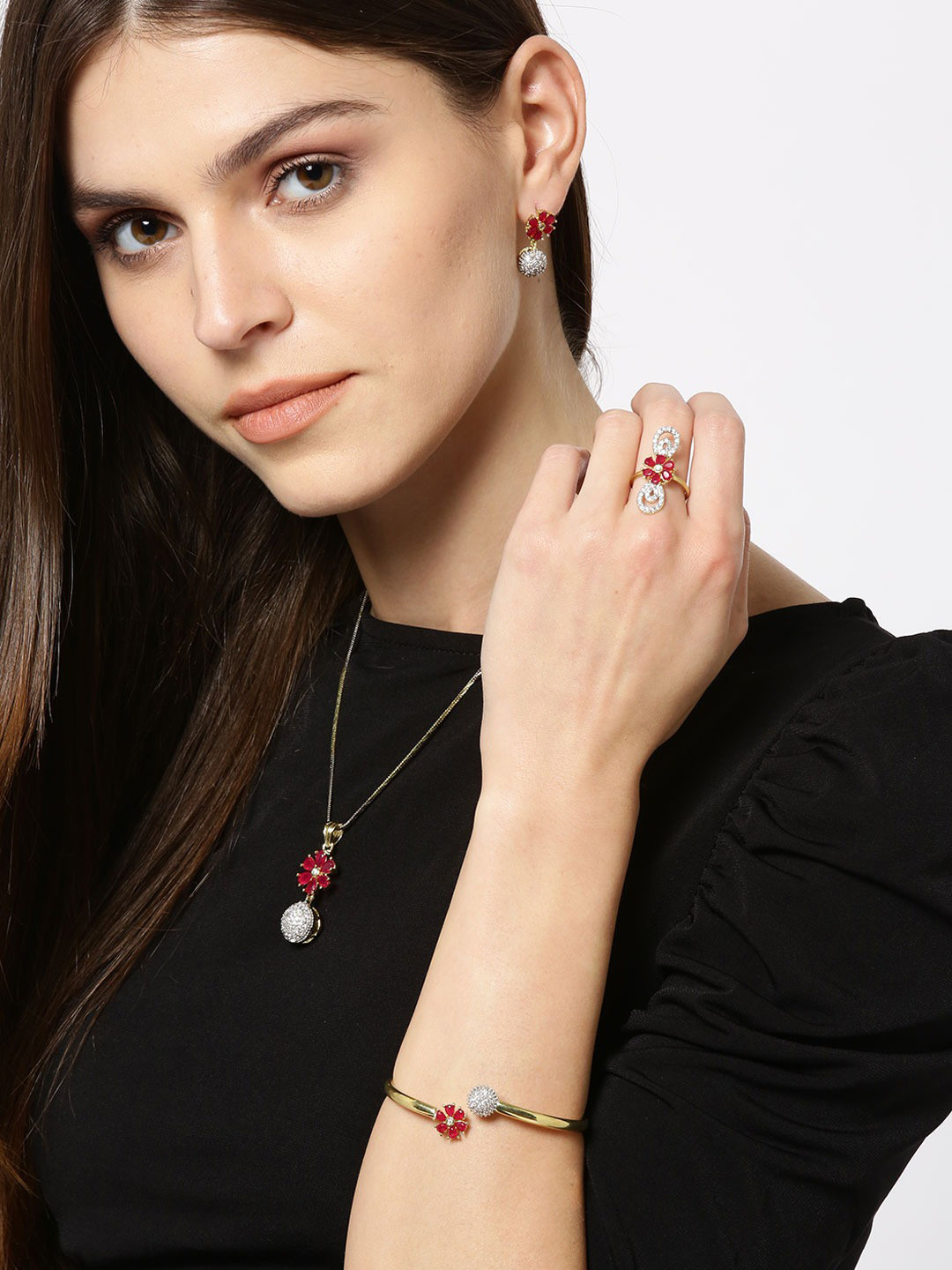 

Anouk Gold-Plated AD-Studded Jewellery Set