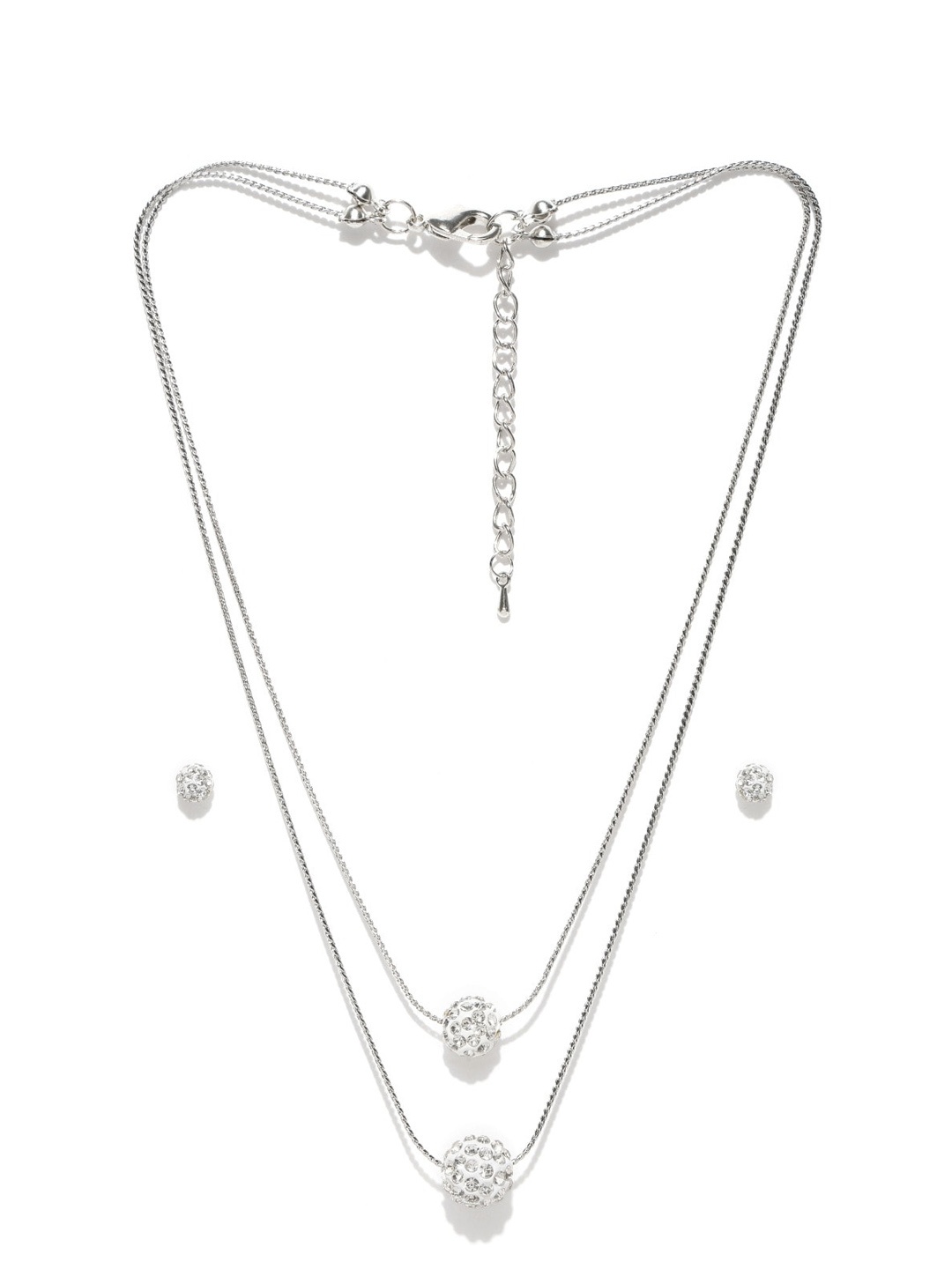 

Anouk Silver-Plated Stone-Studded Necklace & Earrings
