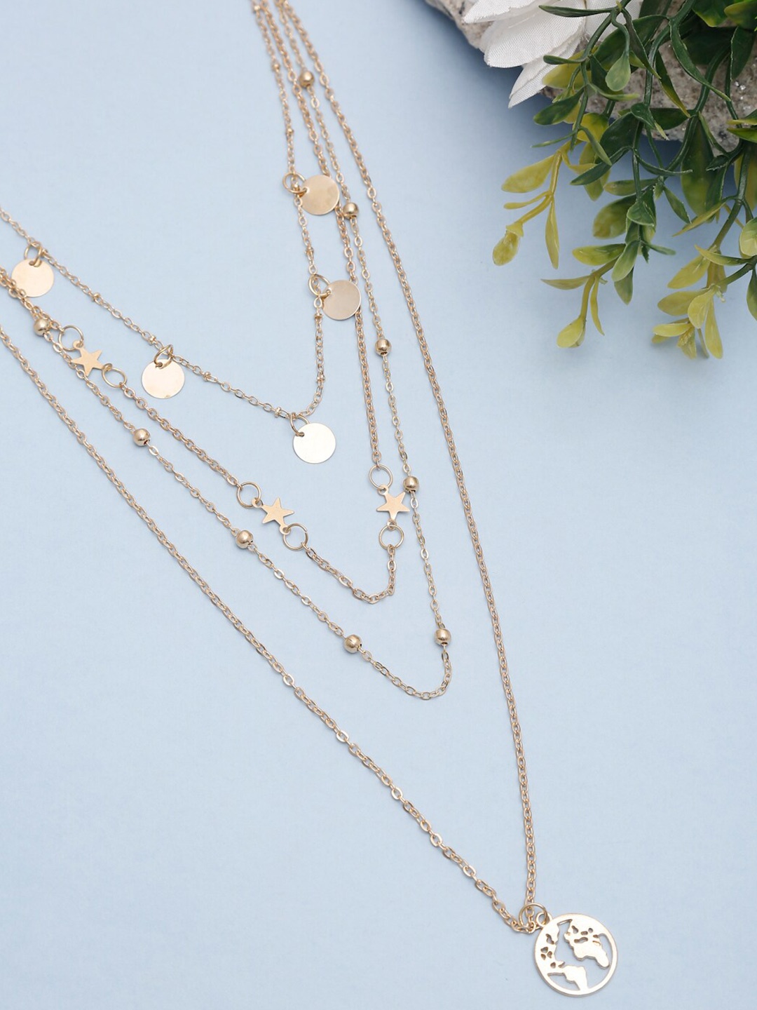 

DressBerry Gold-Plated Minimal Layered Necklace