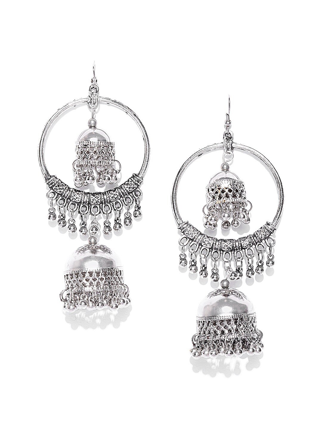 

Sangria Silver-Plated Oxidised Earrings