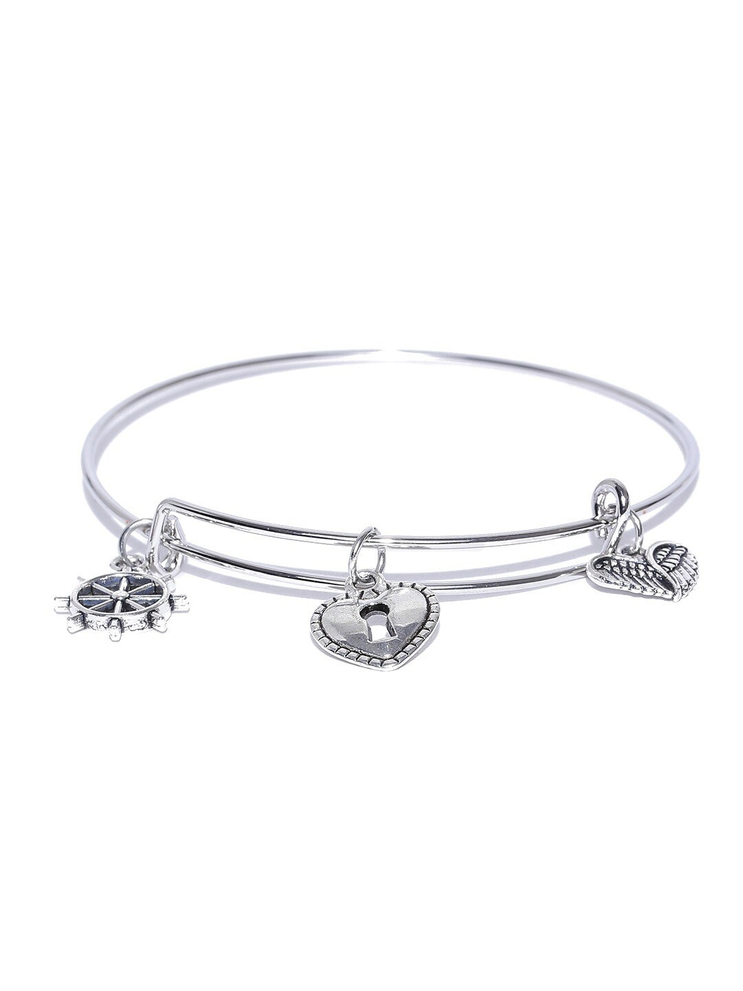 

Sangria Silver-Plated Oxidised Charm Bracelet