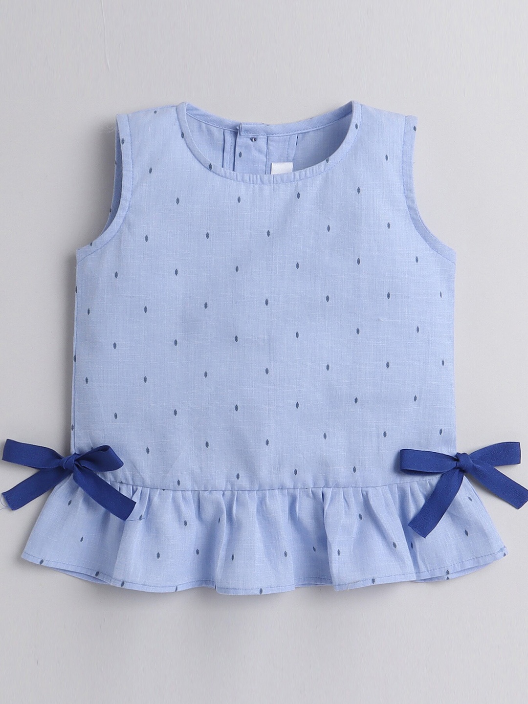 

Knitting Doodles Girls Striped Top With Trousers, Blue