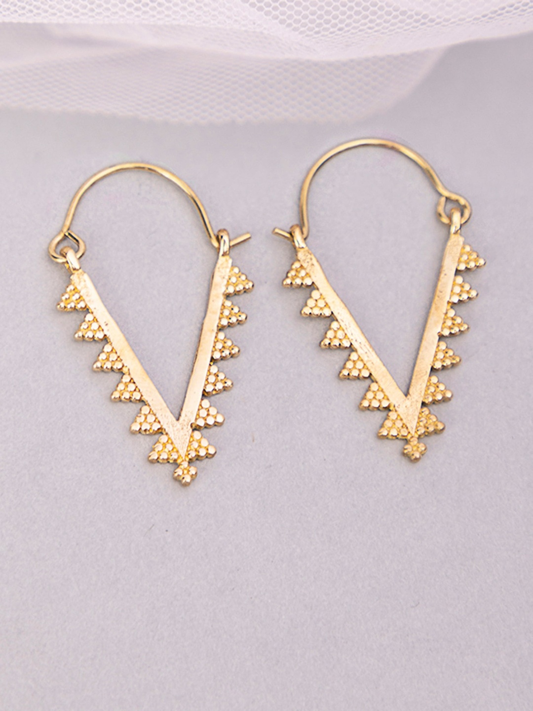 

Studio One Love Brass-Plated Contemporary Hoop Earrings, Gold