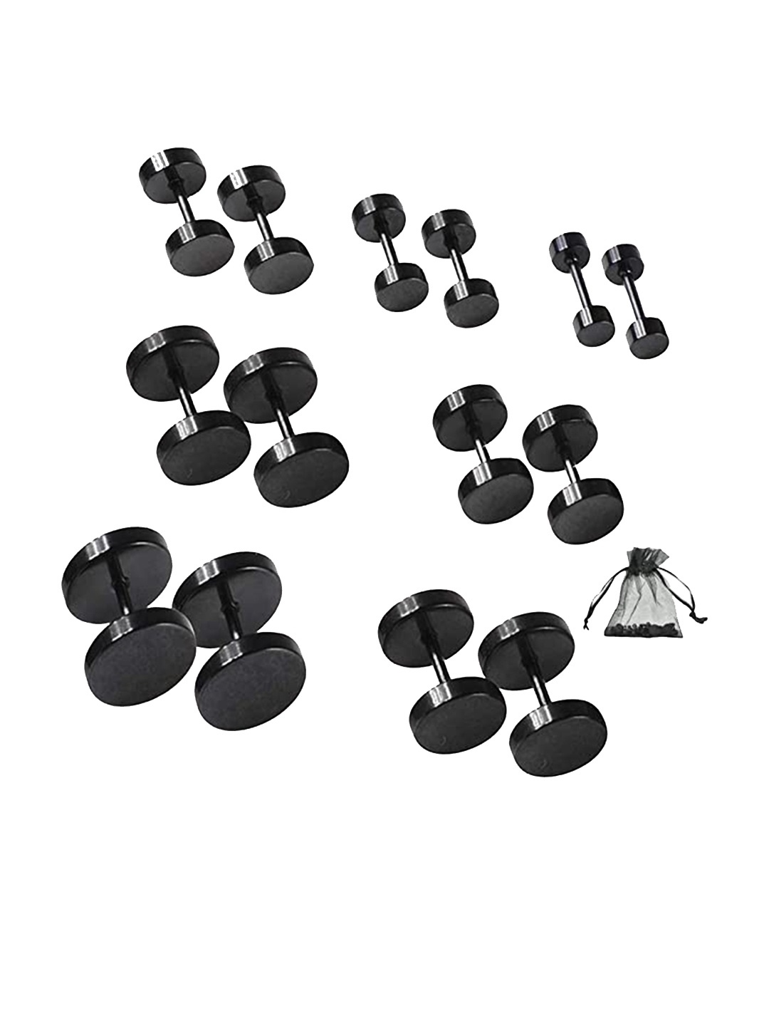 

KARISHMA KREATIONS Set of 6 Contemporary Studs Earrings, Black