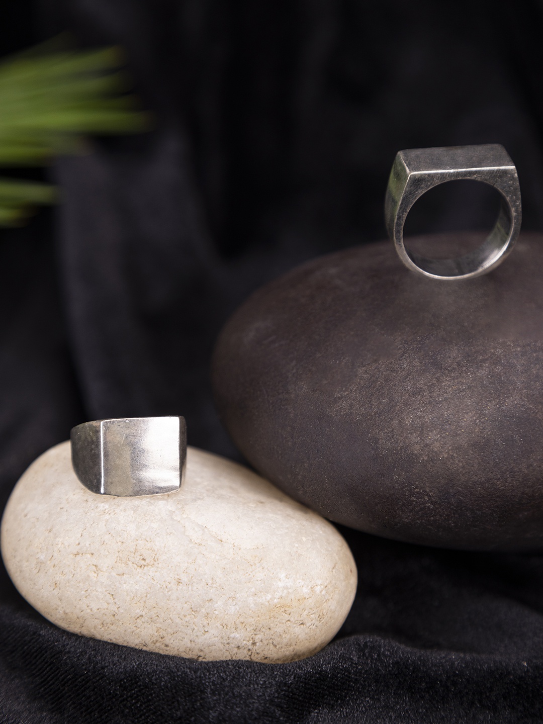 

Studio One Love Women Set of 2 Beass-Plated Finger Rings, Silver