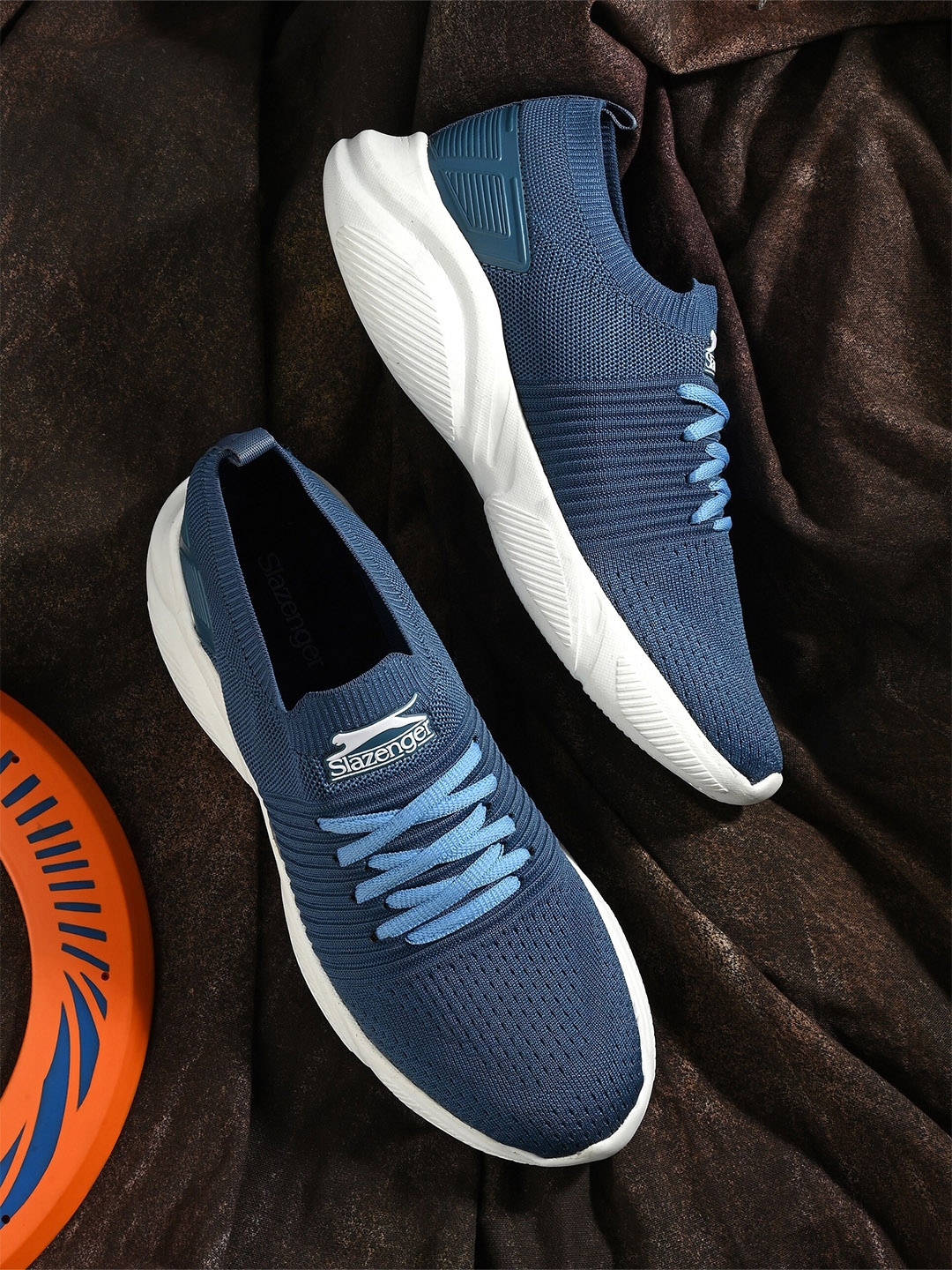 

Slazenger Men Woven Design Lace-Up Non-Marking Running Sports Sneakers, Blue